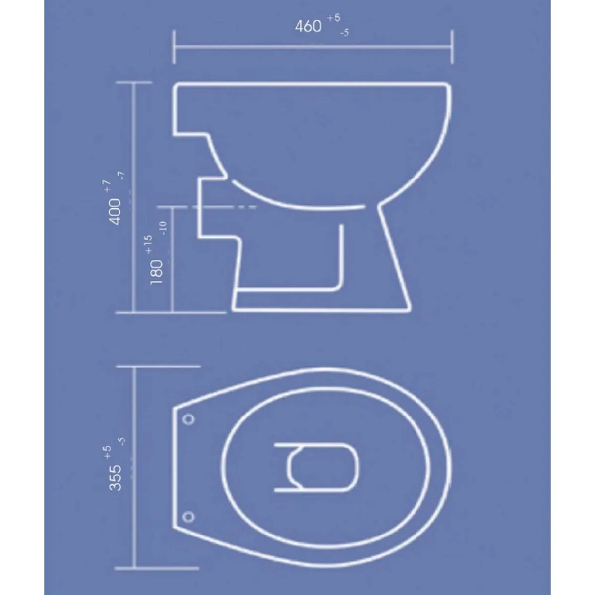 Discount Stand-WC Tiefspueler Keramik mitSpuelrand Abgang waagrecht