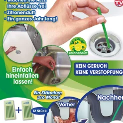 Best Starlyf Abflussreiniger Stäbchen Drain Sticks 12 Stück Zitronenduft