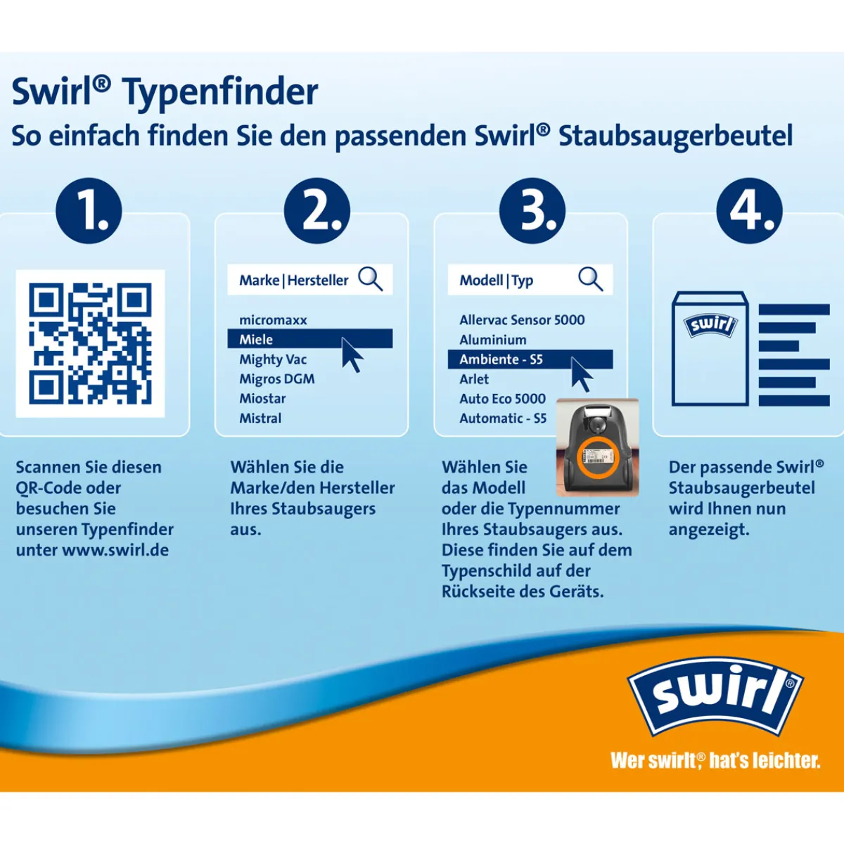 Discount Swirl Staubsauger-Beutel Y 298 / Y 198 EcoPor