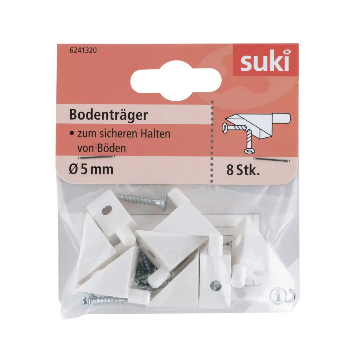Outlet Suki Bodenträger Kunststoff Durchmesser 0,5 x 0,8 cm weiß 8 Stück