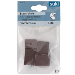 New Suki Eckverbinder braun 3,5 x 2,5 cm 4 Stück