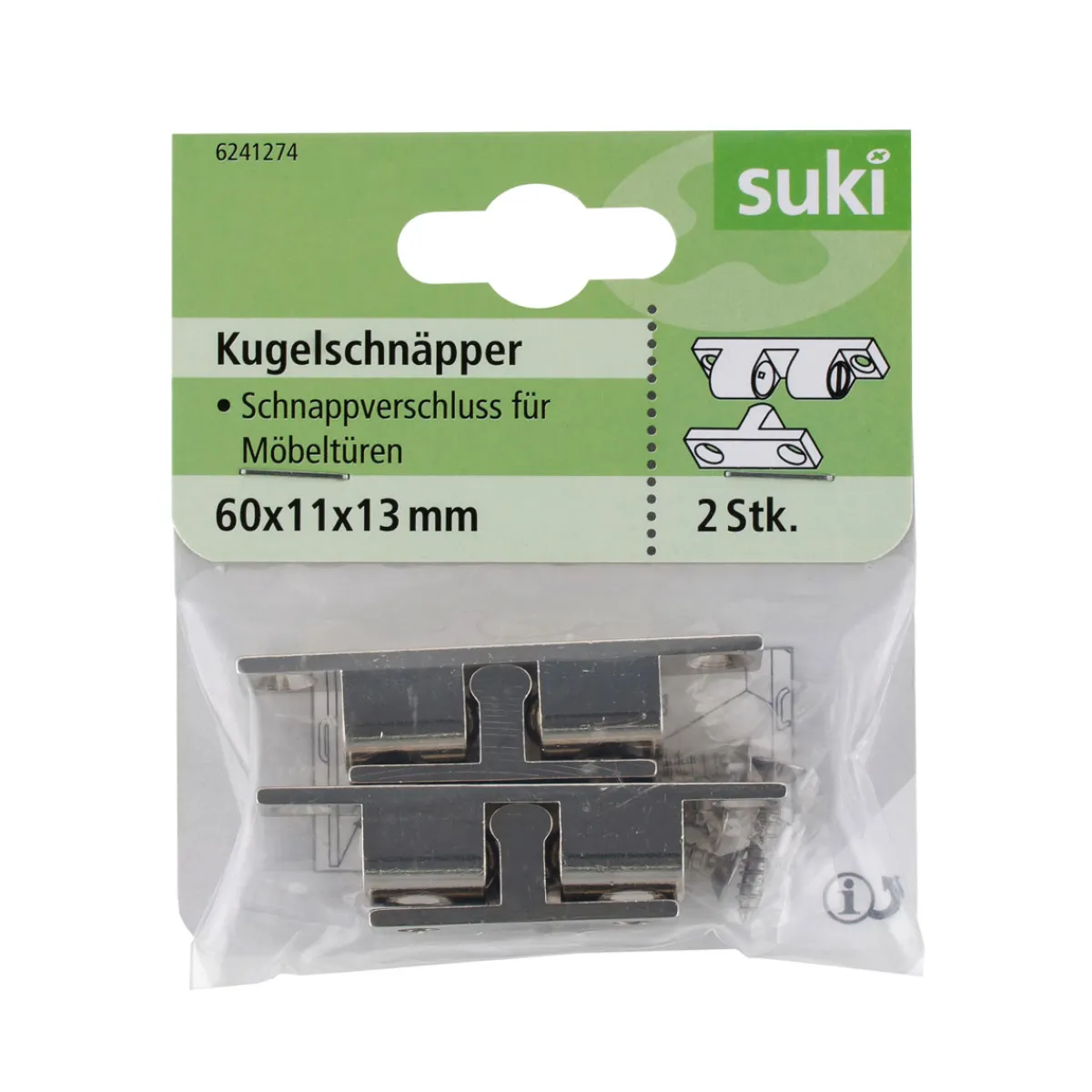 Clearance Suki Kugelschnäpper 6 x 0,9 x 1,1 cm 2 Stück
