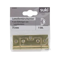 Outlet Suki Lamellentürscharnier vermessingt 7,5 cm