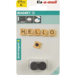 Best Suki Magnetscheibe Ferrit, selbstklebend, Ø 15 x 3 mm, schwarz