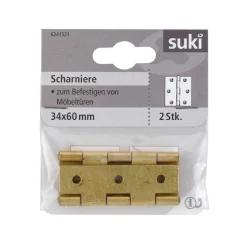 Discount Suki Scharnier Messing 3,4 x 6 cm 2 Stück