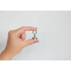 Outlet Suki Topfmagnet Neodym mit Öse Ø 20 x 37 mm, Gewindebuchse M4, silber