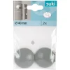 Hot Suki Wandpuffer-Set klebend 4 cm grau 2 Stück