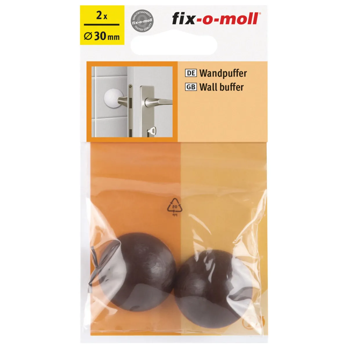 Discount Suki Wandpuffer-Set klebend 3 cm braun 2 Stück