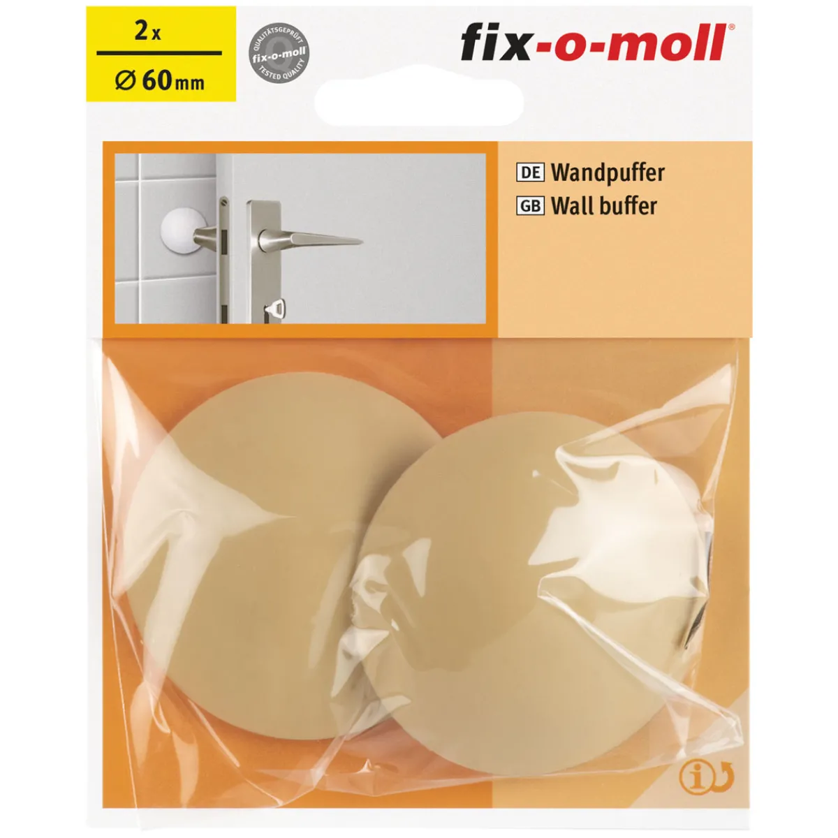 Discount Suki Wandpuffer-Set mit Schrauben klebend 6 cm 2 Stück