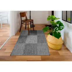 Best andiamo Teppich Arizona 67x140cm kariertanthrazit 972-81