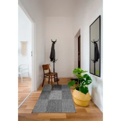 Best andiamo Teppich Arizona 67x140cm kariertanthrazit 972-81