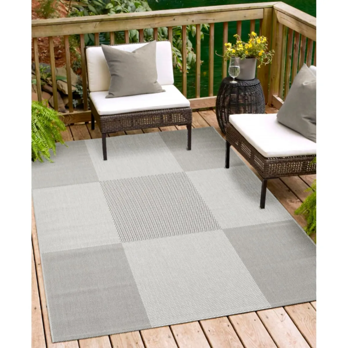 andiamo Teppich Arizona 160x230cm kariert grau972-18
