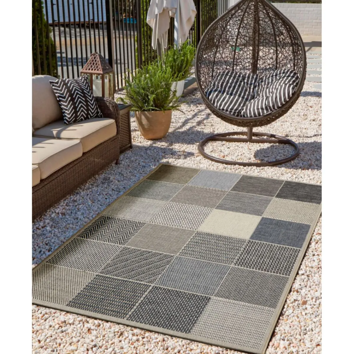 Outlet andiamo Teppich Clyde 120x170cm beige-blau