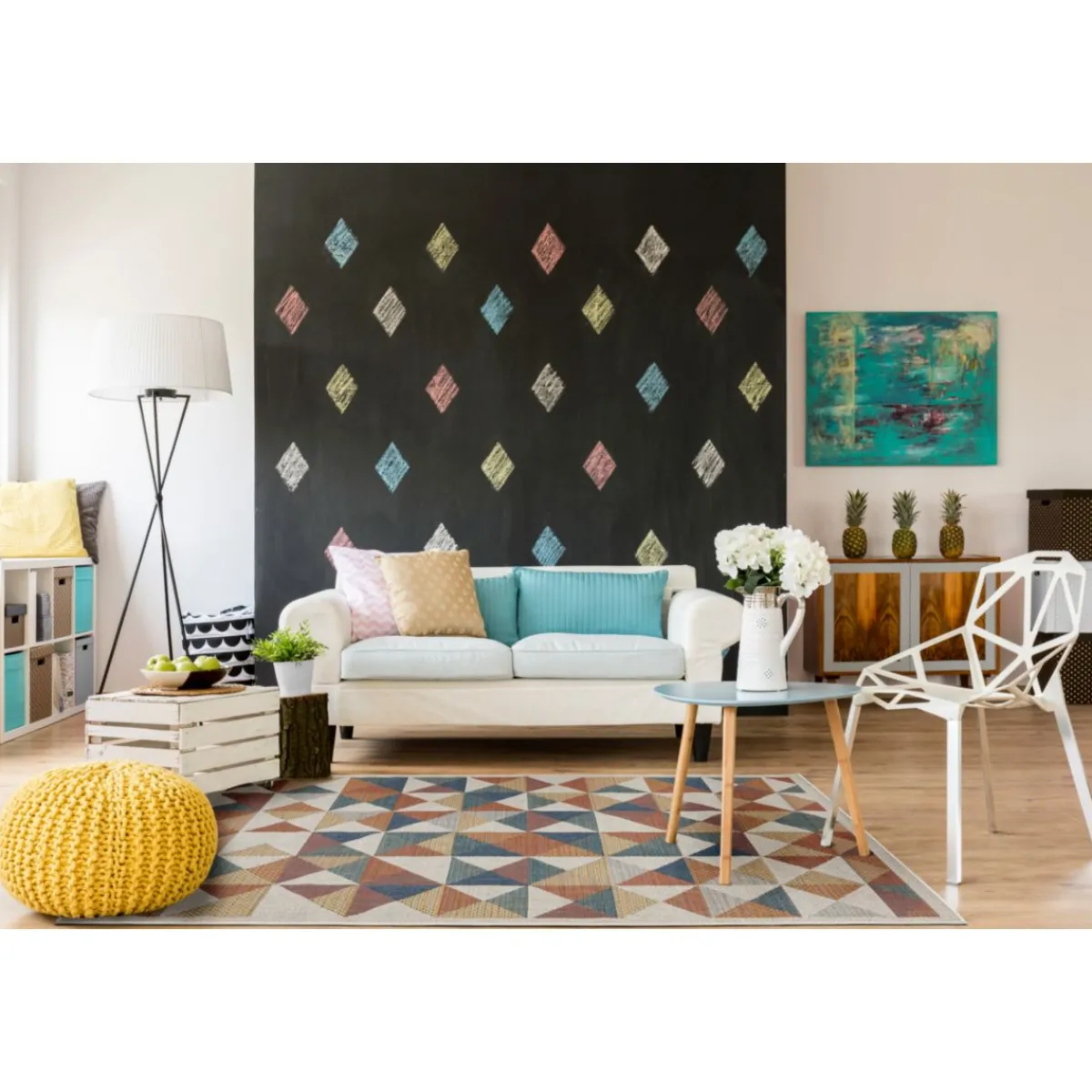 New andiamo Teppich Sedona 120x170cm Kaestchen multi