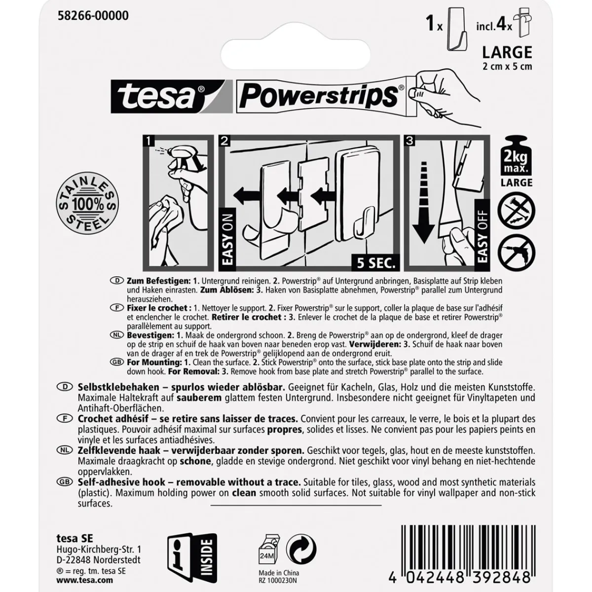 Best Tesa Haken Powerstrips Large Rechteckig Metall