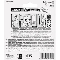 Outlet Tesa Haken Powertstripe Large weiß 2 Haken und 4 Strips