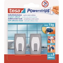 New Tesa Haken Powertstripe Small Metallic 2 Haken und 4 Strips
