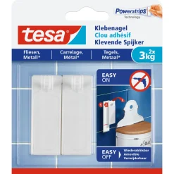 Clearance Tesa Klebenagel für Fliesen 2 Stück Traglast 2 x 3 Kg