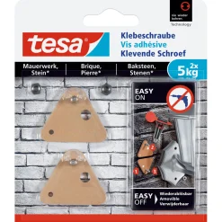 Outlet Tesa Klebeschraube für Mauerwerk dreieckig 2 Stück Traglast 2 x 5 kg