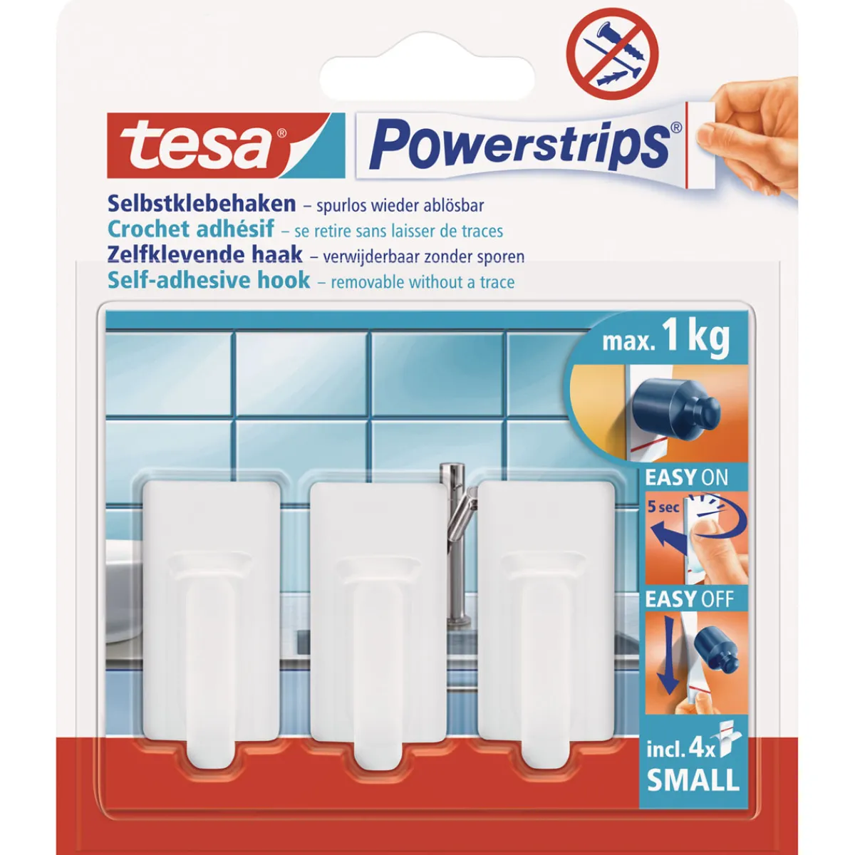 New Tesa Mini-Haken classic weiß
