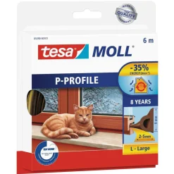 Best Tesa moll P-Profil 6mx9 mm 2-5 mm Large Braun