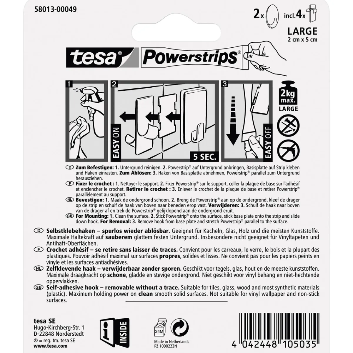 Discount Tesa Systemhaken oval weiß
