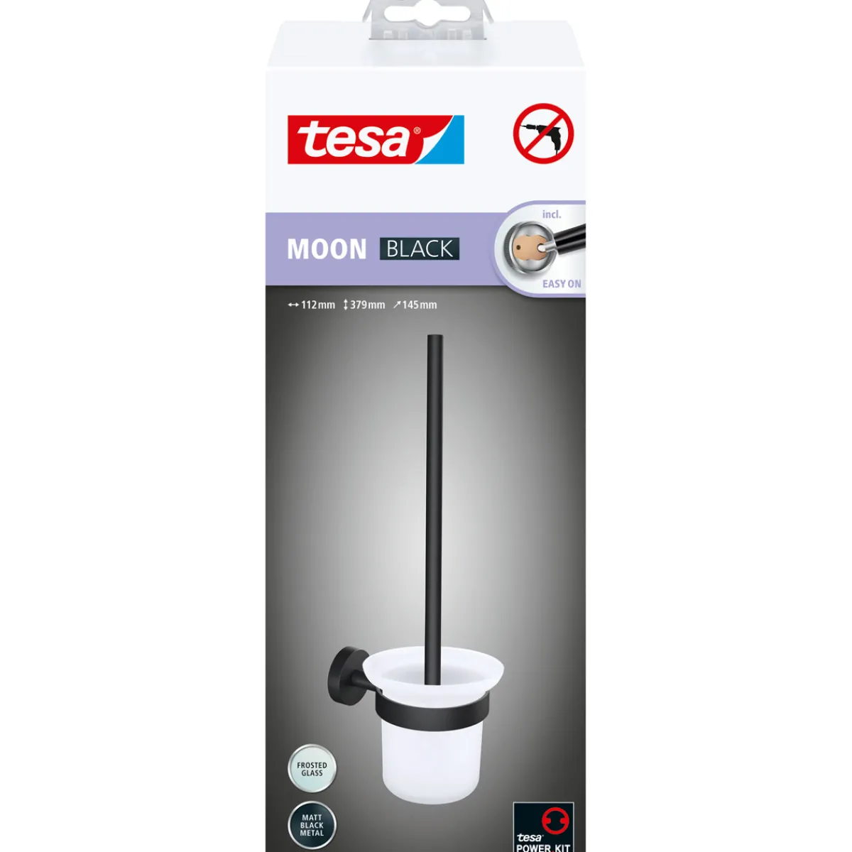 Outlet Tesa WC-Bürstengarnitur Moon mattschwarz