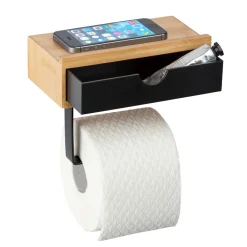 Discount Wenko Toilettenpapierhalter m. Ablage Bambusa