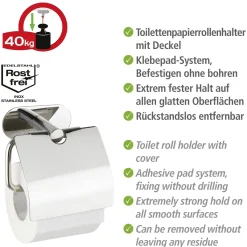 Online Wenko Turbo-Loc WC-papierhalter m/D OreaShine