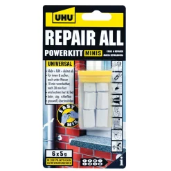 New UHU Zwei-Komponenten-Klebstoff repair all powerkitt minis 6 x 5 g