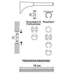 Clearance Gardinia Univers-Träger 1+2lf DM 20 edelst.-optik