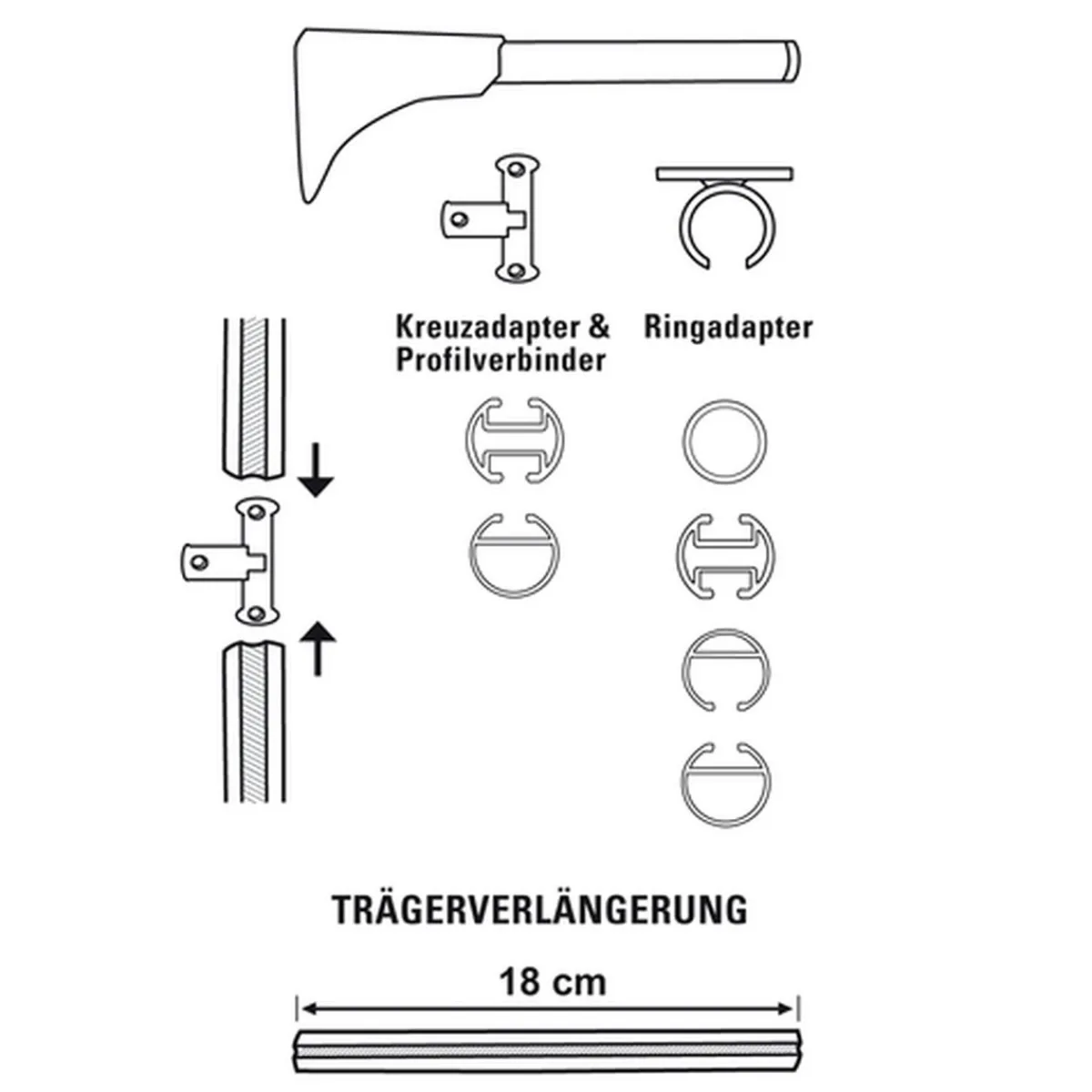 Clearance Gardinia Univers-Träger 1+2lf DM 20 edelst.-optik