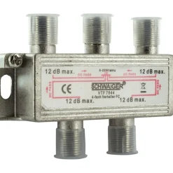Outlet Schwaiger Univ. Verteiler 4-fach silber