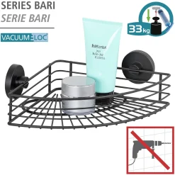 Online Wenko Vacuum-Loc Eckablage Bari schwarz