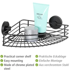 Online Wenko Vacuum-Loc Eckablage Bari schwarz