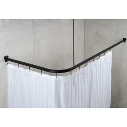Clearance Valblue Universal-Vorhangschiene Bruck, ca. 90x90x90 cm, Farbe: Schwarz matt