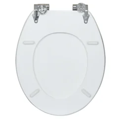 New Valblue WC-Sitz Wood MDF-Holzkern Absenkautomatik Metallscharniere verchromt