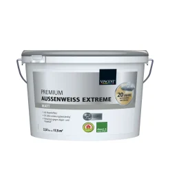Hot Vincent Fassadenfarbe Premium Aussenweiss Extreme matt 2,5 L