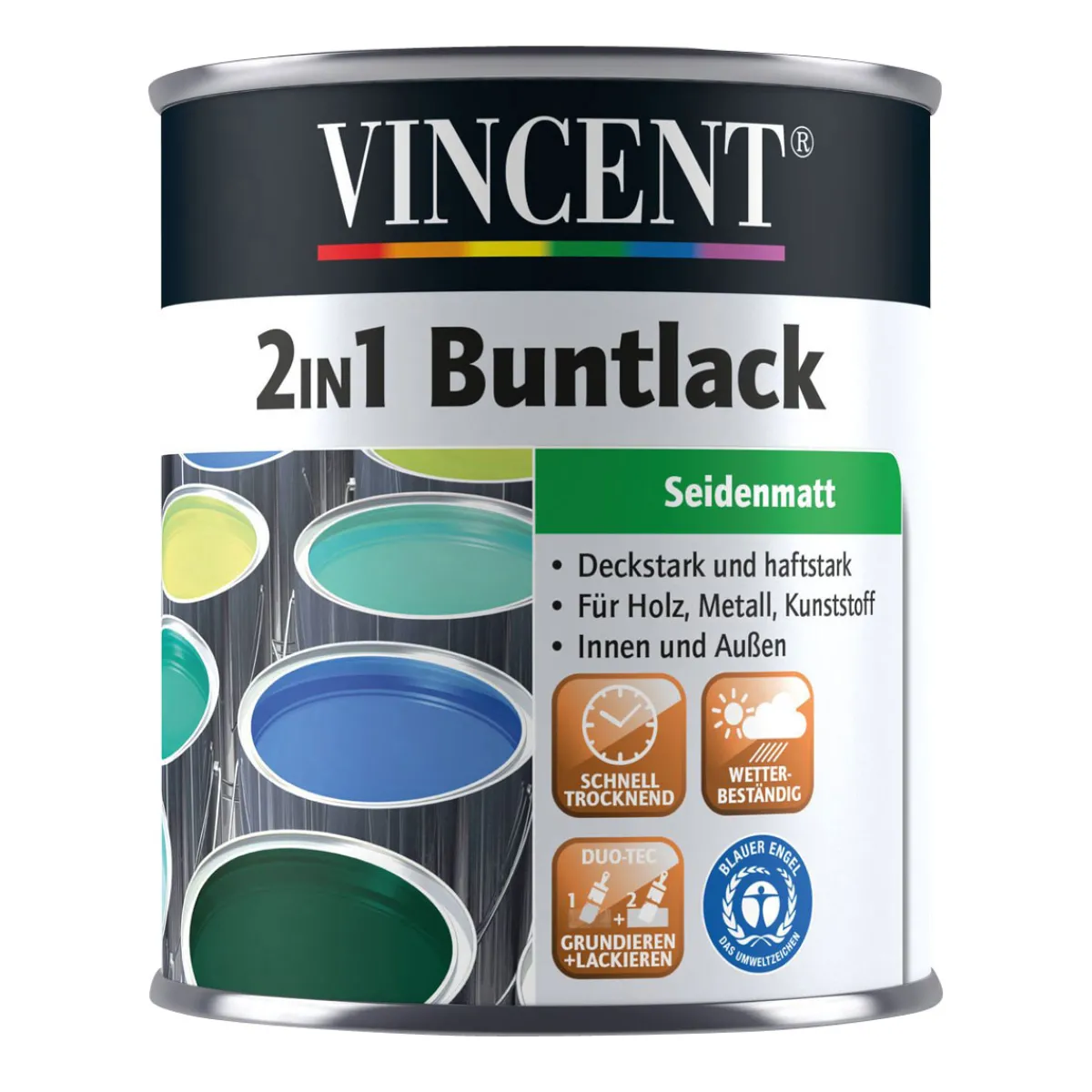 Vincent 2in1 Buntlack Laubgrün seidenmatt 125 ml