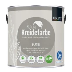 Clearance Vincent Natura Kreidefarbe Platin matt 2,5 L