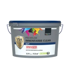 Outlet Vincent Wandfarbe Premium Innenfarbe Clean Mix it matt L
