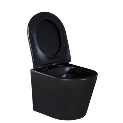 New sanicomfort Wand-WC-Set Nakia mattschwarz spuelrand-los inkl. Deckel m. Absenkautomatik