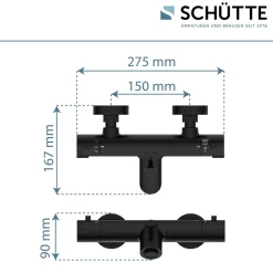 Sale Schütte Wannentherm. London,schwarz-matt, 1/2Verbruehschutz und Wassersparfunktion
