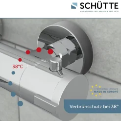 Best Schütte Wannenthermostat London, chrom, 1/2Verbruehschutz und Wassersparfunktion