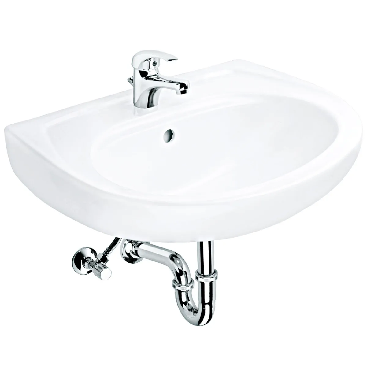 Outlet Waschtisch Combi-Set weiß inkl Einhebelmischer