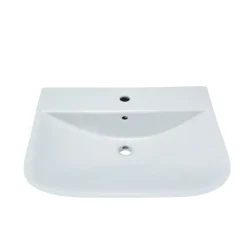 Best sanicomfort Waschtisch Rivo, Breite 60cm,Tiefe 45cm,matt weiss, mit Ueberlauf u. Hahnloch