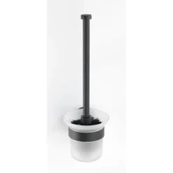 Online Wenko WC-Garnitur, Bosio Black, Edelstahlmatt