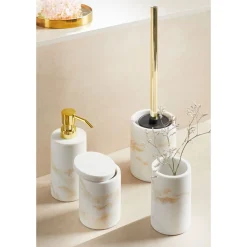 Wenko WC-Garnitur Mod. Odos, weiss/gold