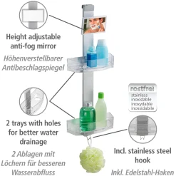Discount Wenko Duschcaddy Premium mit 2 Ablagen und Edelstahl-Haken