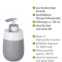 Sale Wenko Seifenspender Malta grau/weiß 290 ml